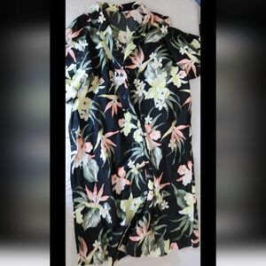 Divided Women's Size medium black tropical button dress #F01